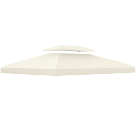 Gazebo Replacement Canopy 13x10 ft Cream White 2-Tier UV Protection Top for Garden Patio