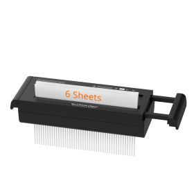 Small Paper Shredder for Home, 6 Sheet Strip Cut Paper Shredder Without Basket