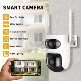 Dual eye gun ball linkage monitoring camera, panoramic+detail dual camera, high-definition security more comprehensive