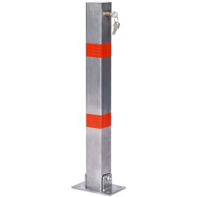 Parking bollard,pole barrier with lock ,car parking protection posts,home garage street decor ,parking barrier Square gray