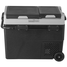 Portable Car Refrigerator, 12 Volt Car Refrigerator Fridge, 58 L / 61.5 QT Dual Zone Portable Freezer, -4 to 68 F Adjustable Temperature