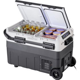 Portable Car Refrigerator, 12 Volt Car Refrigerator Fridge, 50 L / 52.8 QT Dual Zone Portable Freezer, -4-68 F Adjustable Temperature