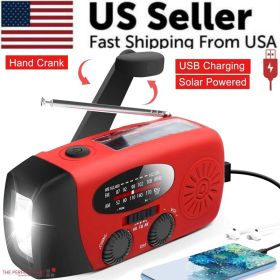 Emergency Radio Crank Solar Hand Weather Power Bank Charger Light (Option: Default Title)