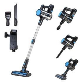 Cordless Vacuum Cleaner, Lightweight Stick Vacuum Household Anti-tangling And LED Light, Powerful Rechargeable Wireless Vacuum Cleaner (Option: Bluesilver)