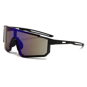 Sports Wrap Around Cycling Sunglasses Men Women UV400 Protection Polarized Mirror Lens Windproof Bike Driving Running Outdoor Sports Shield Visor (Style: Lanshuiyin)