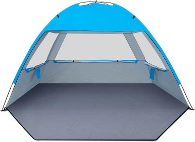 each Tent Sun Shelter for 3/4/6/8/10 Person with UPF 50+ UV Protection, Lightweight & Easy Setup Beach Shade Canopy (size: Blue    4 Person)