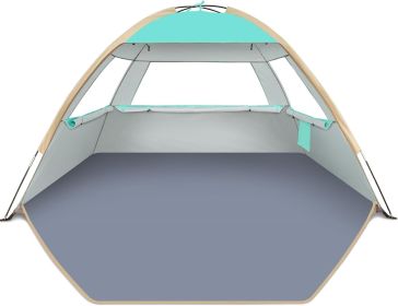 each Tent Sun Shelter for 3/4/6/8/10 Person with UPF 50+ UV Protection, Lightweight & Easy Setup Beach Shade Canopy (size: Turquoise    4 Person)