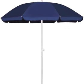 6FT Portable Picnic Outdoor Canopy Sunshade Beach Umbrella with Tilt Function (Color: Blue)