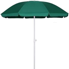 6FT Portable Picnic Outdoor Canopy Sunshade Beach Umbrella with Tilt Function (Color: Green)